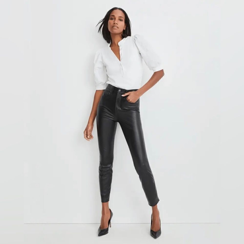 Veronica Berad Maera Extra High Rise Skinny Faux Leather Pants size 25 - Picture 2 of 14